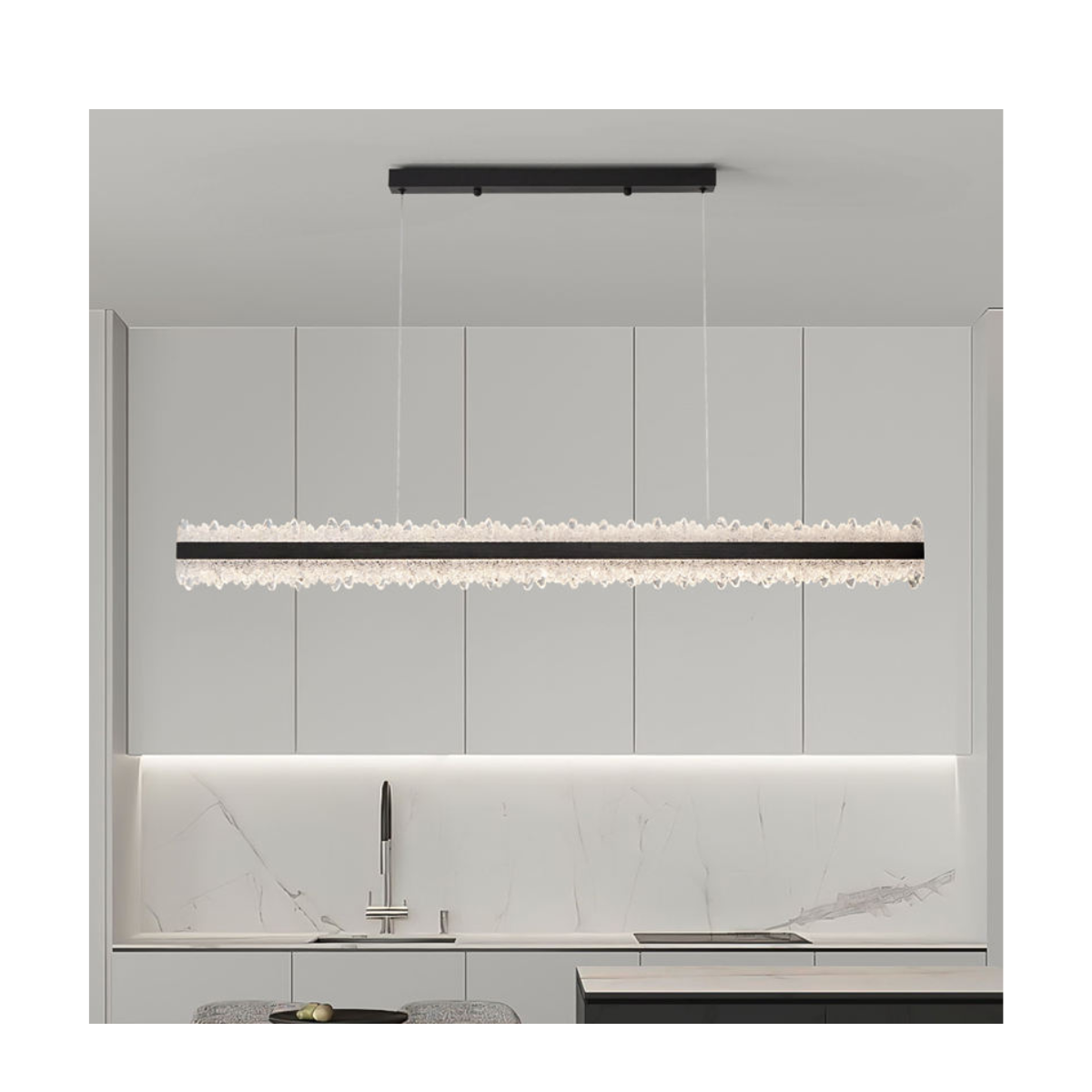 Crystal Fringe Linear Pendant